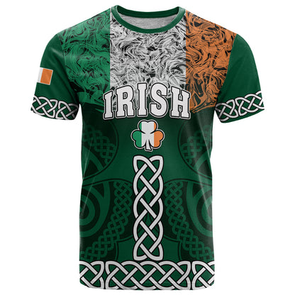 Ireland T-Shirt Irish Shamrock Mix Celtic Knotwork Pattern Graphic Tee