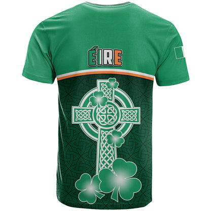 Ireland T-Shirt Irish Shamrock Harp Mix Celtic Pattern Graphic Tee