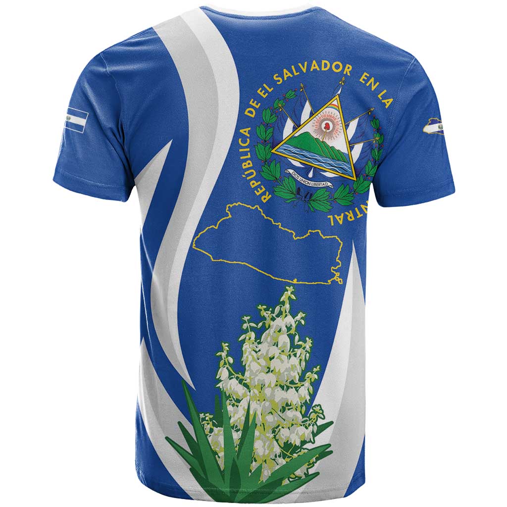 El Salvador Independence Day T-Shirt Flor De Izote With Turquoise Browed Motmot Graphic Tee