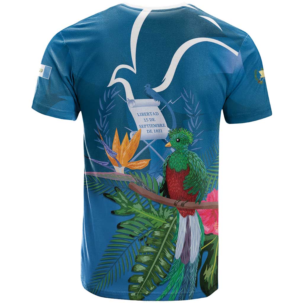 Guatemala Independence Day T-Shirt Quetzal Tropical Flower Graphic Tee