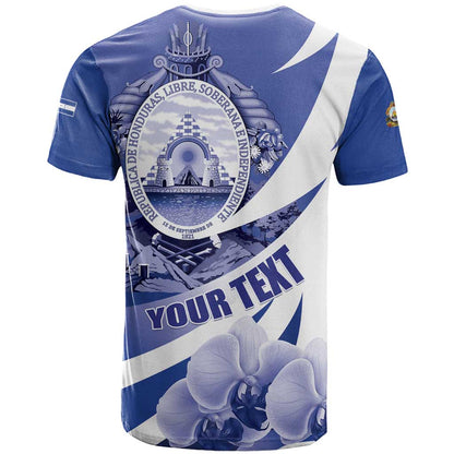 Honduras T-Shirt Coat of Arms Orchid Navy Blue Graphic Tee