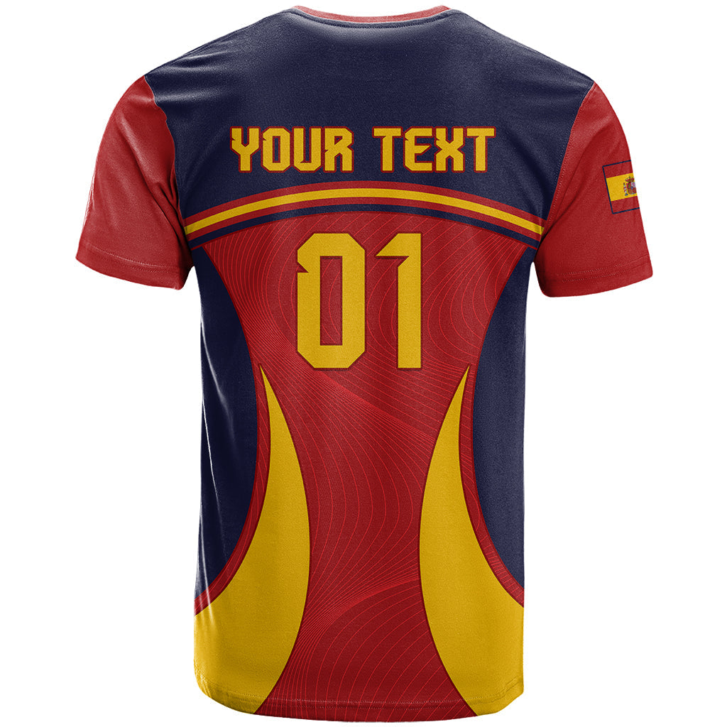 Custom Spain Football T-Shirt La Roja 2024 Sporty Style Graphic Tee