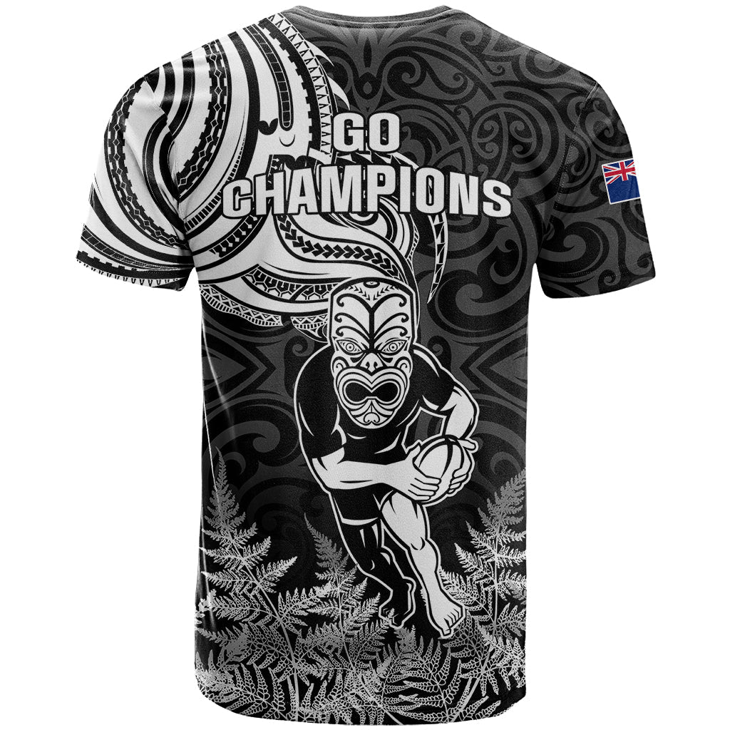 New Zealand Silver Fern Rugby T-Shirt Maori Tiki Player With Ta Moko Tribal Graphic Tee