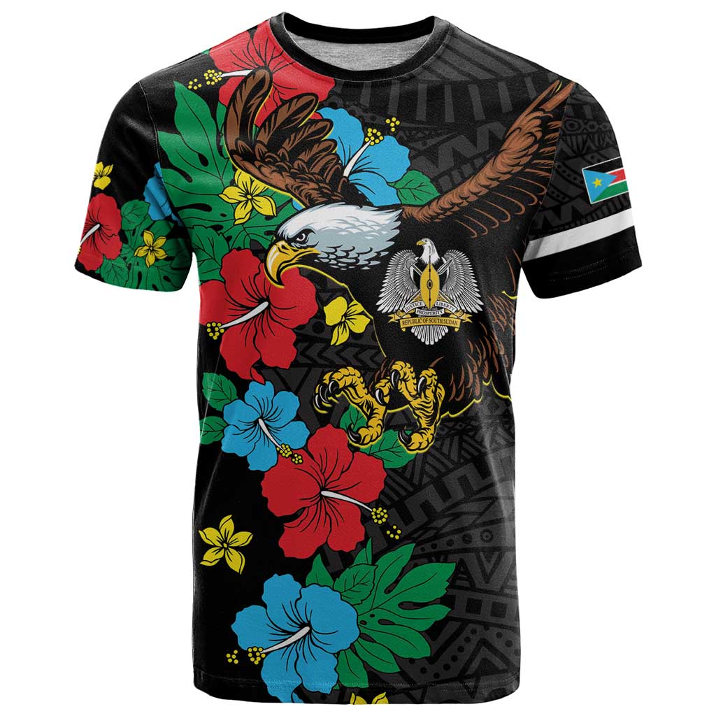 South Sudan T-Shirt Hibiscus Floral African Pattern Graphic Tee