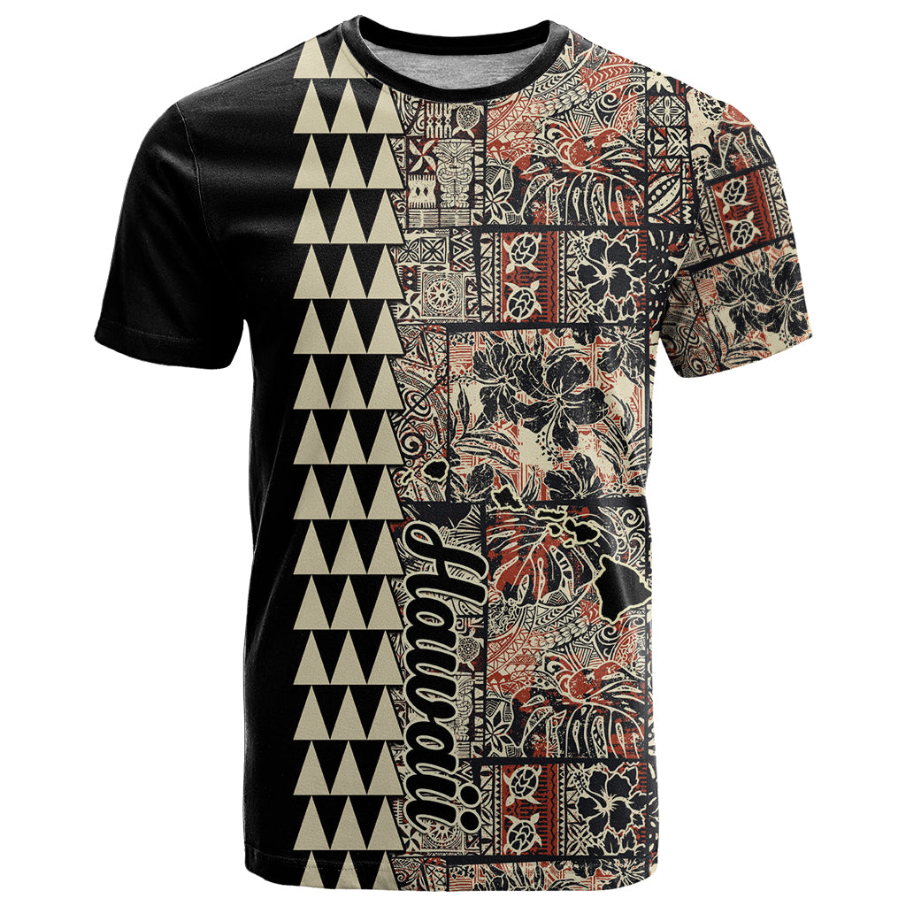 Hawaiian Quilt T-Shirt Hibiscus Kakau Vintage Style Graphic Tee