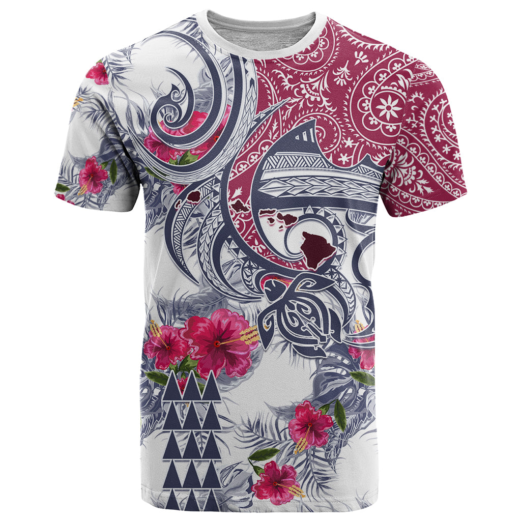 Hawaii Kakau Mix Paisley Pattern T-Shirt Polynesian Tropical Unique Style Graphic Tee
