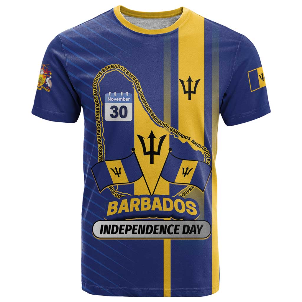 Personalized Barbados 30th November T-Shirt Independence Day Flag Map Graphic Tee