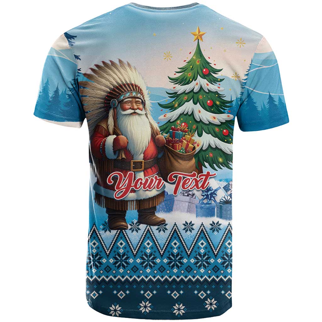 Personalized Native American Santa Claus T-Shirt Merry Christmas Graphic Tee