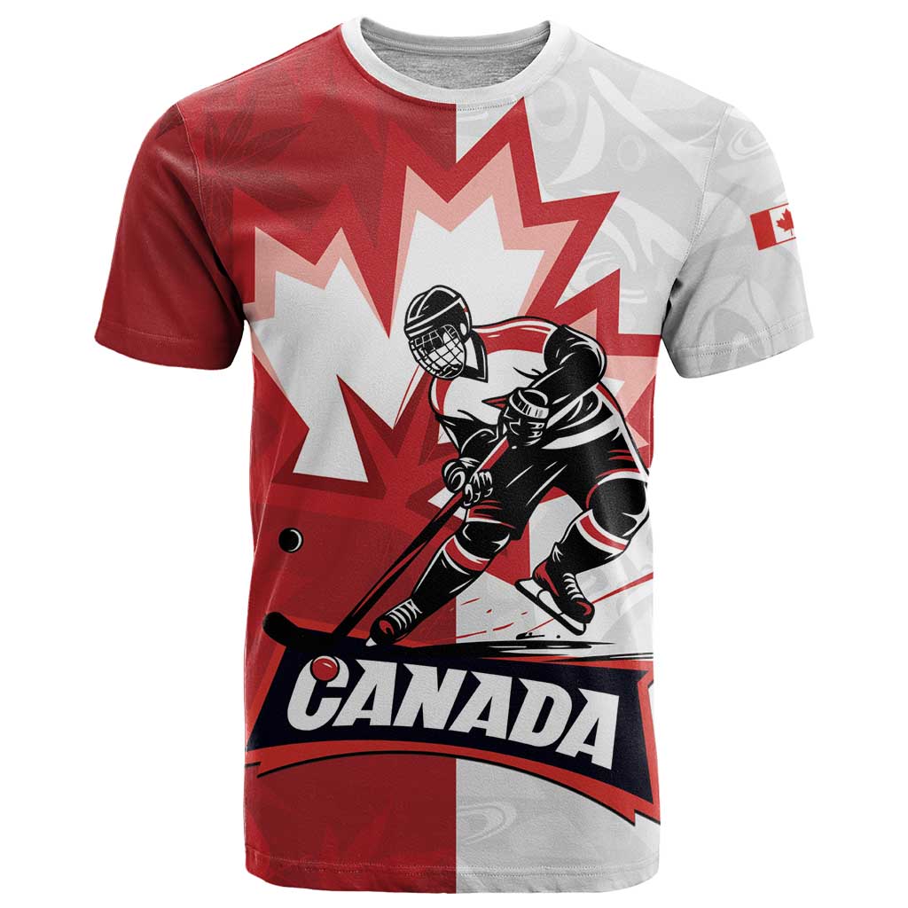 Custom Canada Ice Hockey Team T-Shirt Maple Leaf Go Champions Graphic Tee