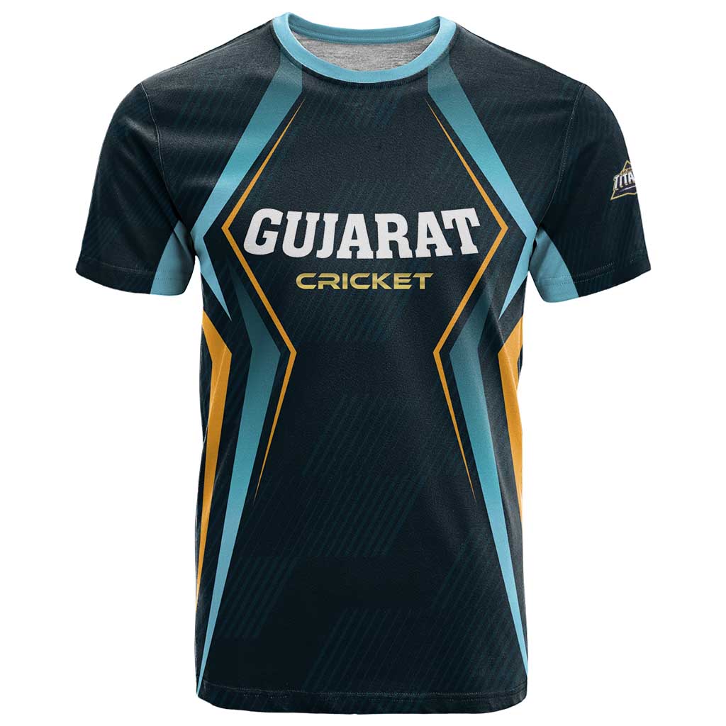 Custom Gujarat 2025 Cricket Titans T-Shirt Aava De Race With The Titans Graphic Tee
