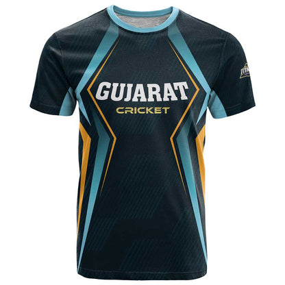 Custom Gujarat 2025 Cricket Titans T-Shirt Aava De Race With The Titans Graphic Tee