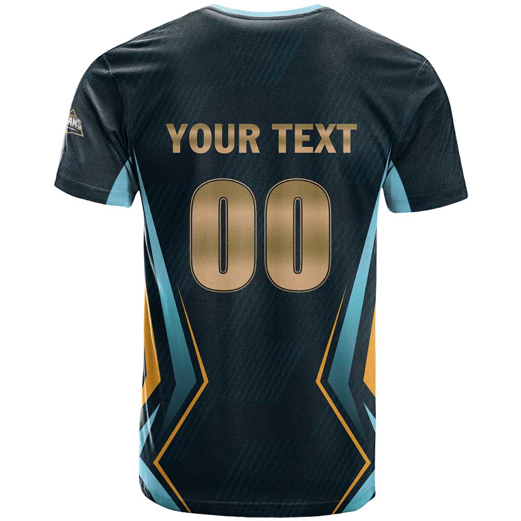 Custom Gujarat 2025 Cricket Titans T-Shirt Aava De Race With The Titans Graphic Tee