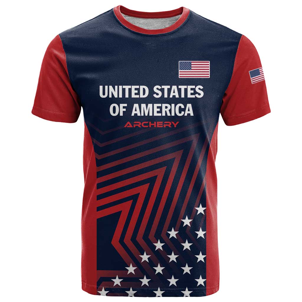 Personalized USA 2025 Archery T-Shirt Aim Shoot Win Graphic Tee