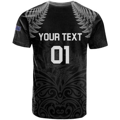 Custom New Zealand 2024 Rugby T-Shirt Silver Fern Aotearoa Kiwi Graphic Tee