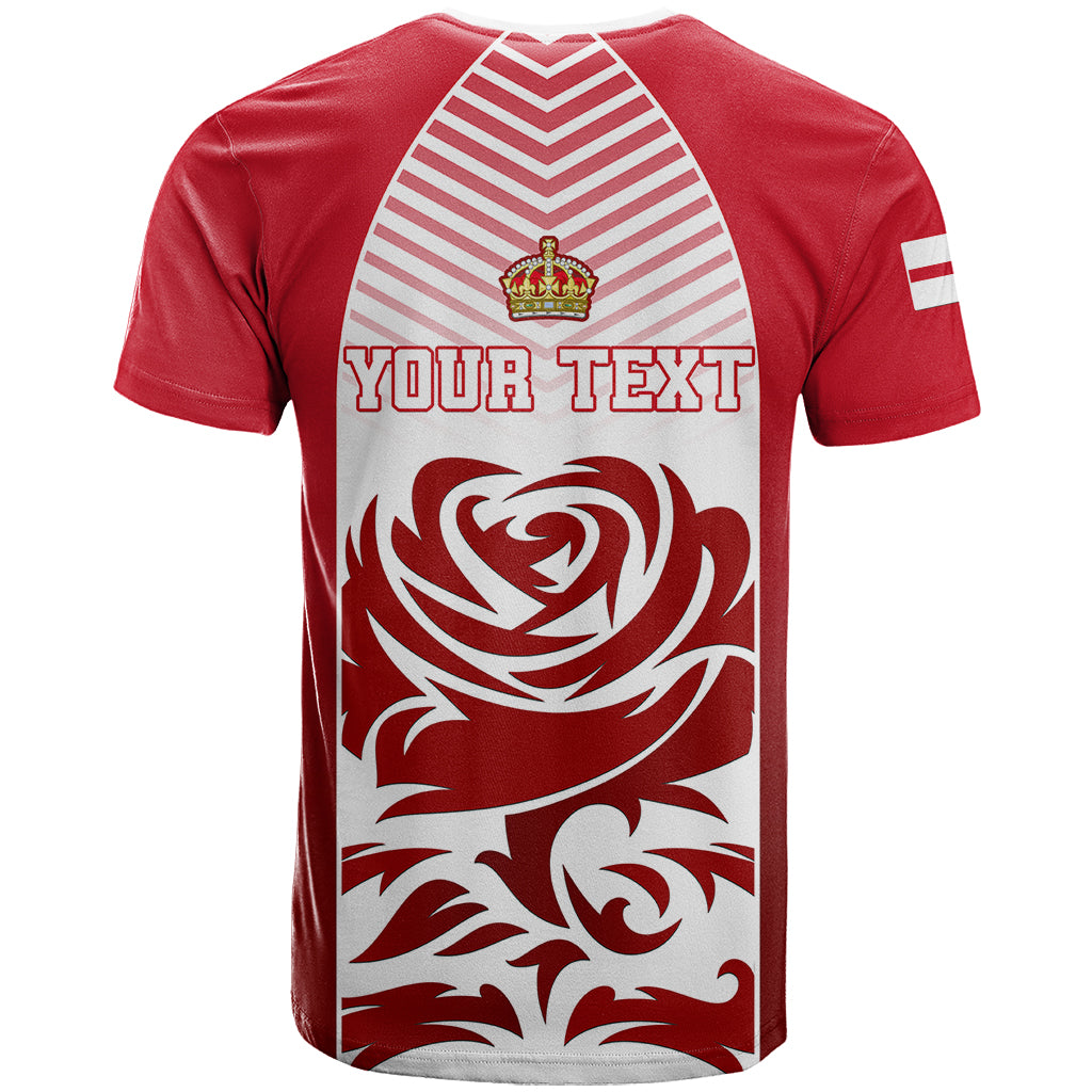 Personalised England T-Shirt Three Lions and Tudor Rose Graphic Tee