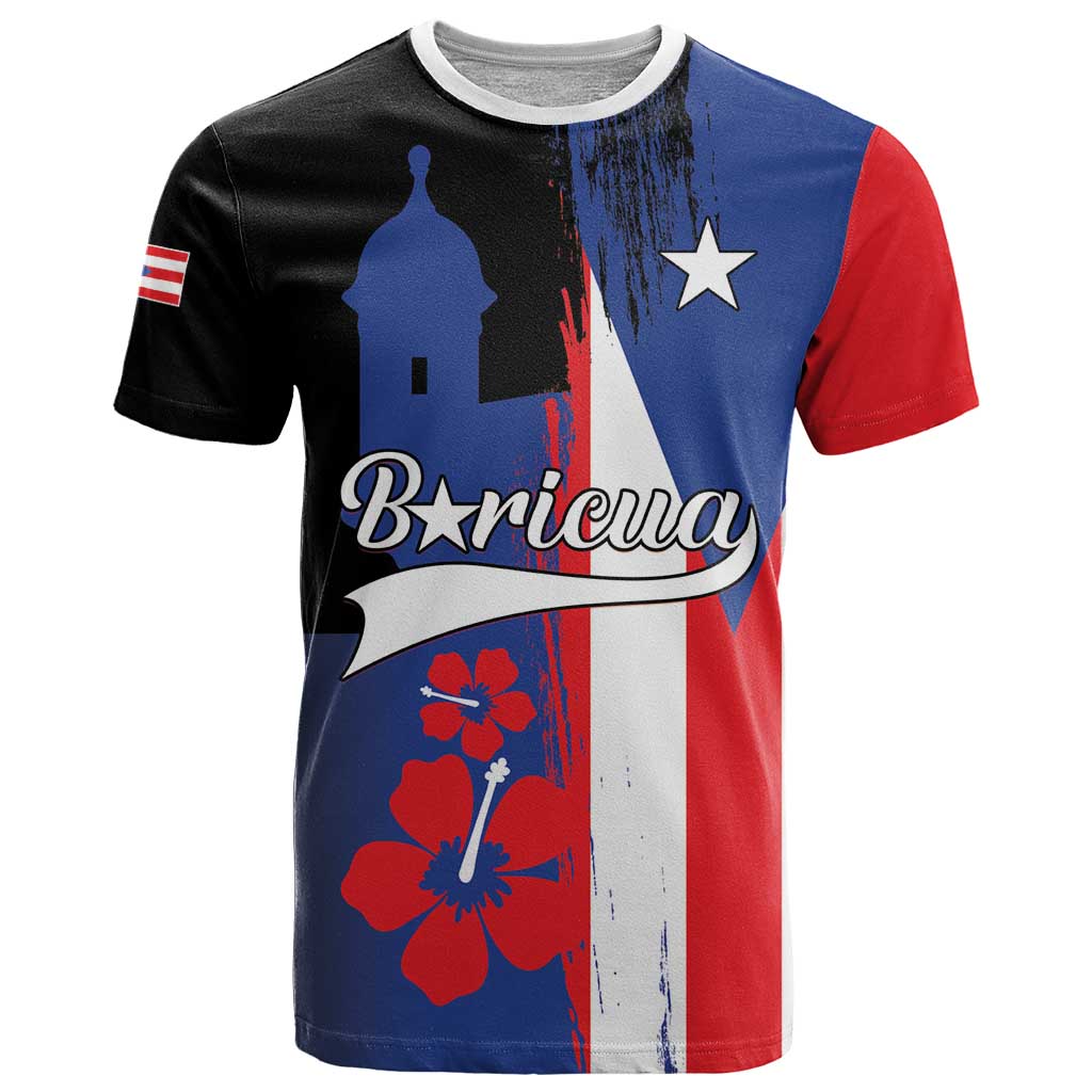 Personalized Boricua T-Shirt Puerto Rico El Morro Flag Style Graphic Tee