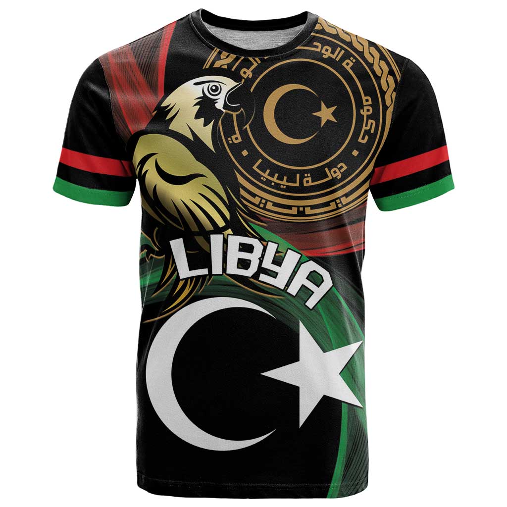 Personalized Libya T-Shirt White Star And Crescent Graphic Tee