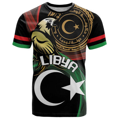 Personalized Libya T-Shirt White Star And Crescent Graphic Tee