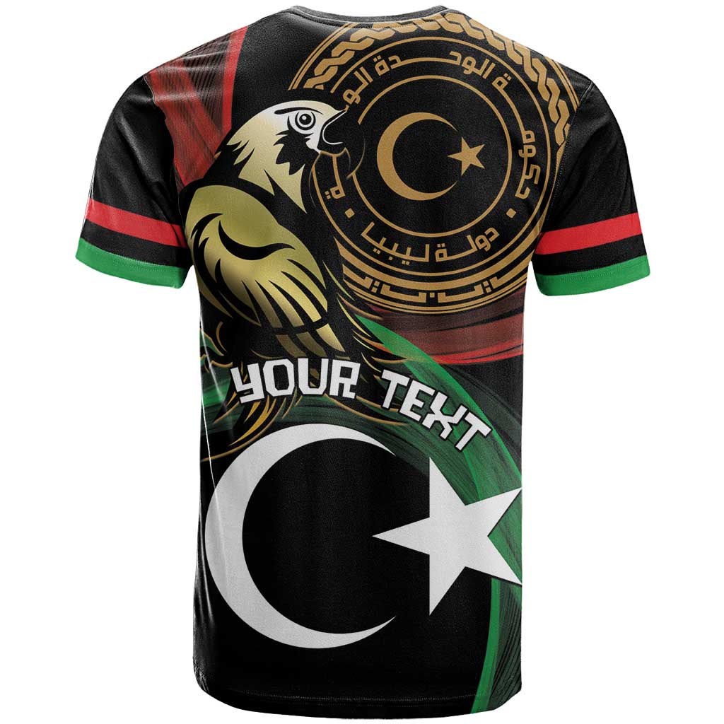 Personalized Libya T-Shirt White Star And Crescent Graphic Tee