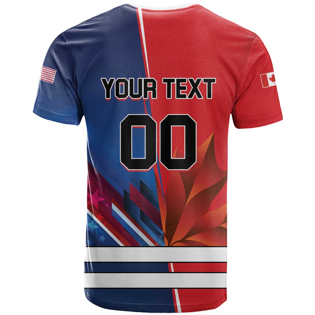 Custom USA vs Canada Ice Hockey Face Off T-Shirt Hockey Championship Graphic Tee