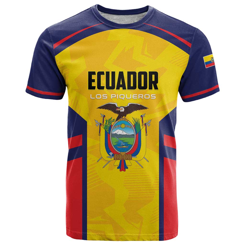 Custom Ecuador Rugby T-Shirt Los Piqueros Go Champions Graphic Tee