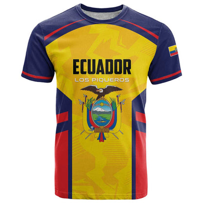 Custom Ecuador Rugby T-Shirt Los Piqueros Go Champions Graphic Tee