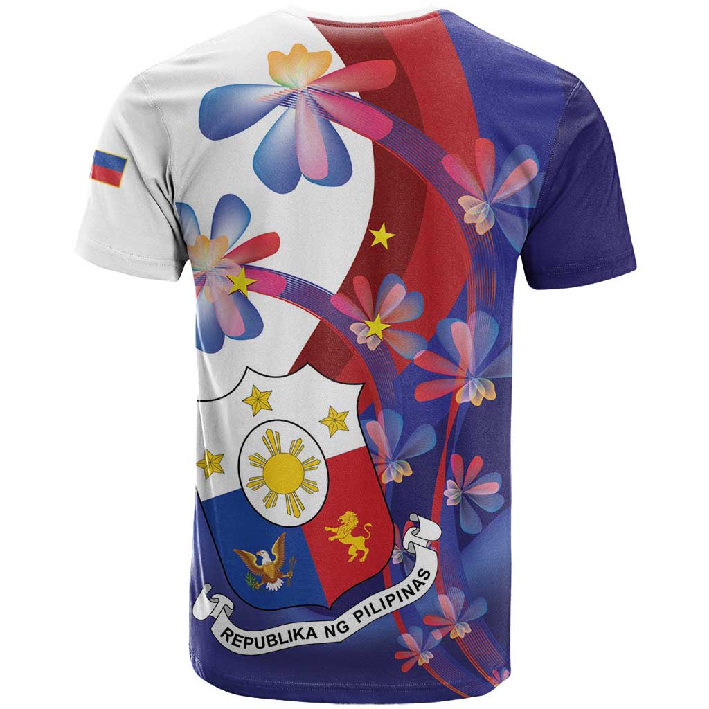 Philippines Sun Plumeria Floral T-Shirt Unique Stylized Graphic Tee