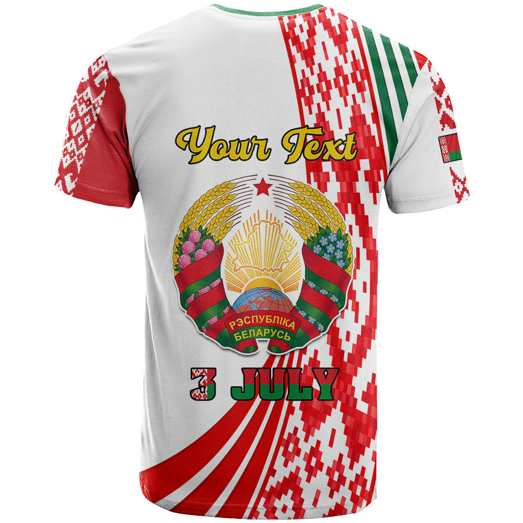 Custom 3 July Belarus Independence Day T-Shirt Belarusian Flag Style Special Version Graphic Tee