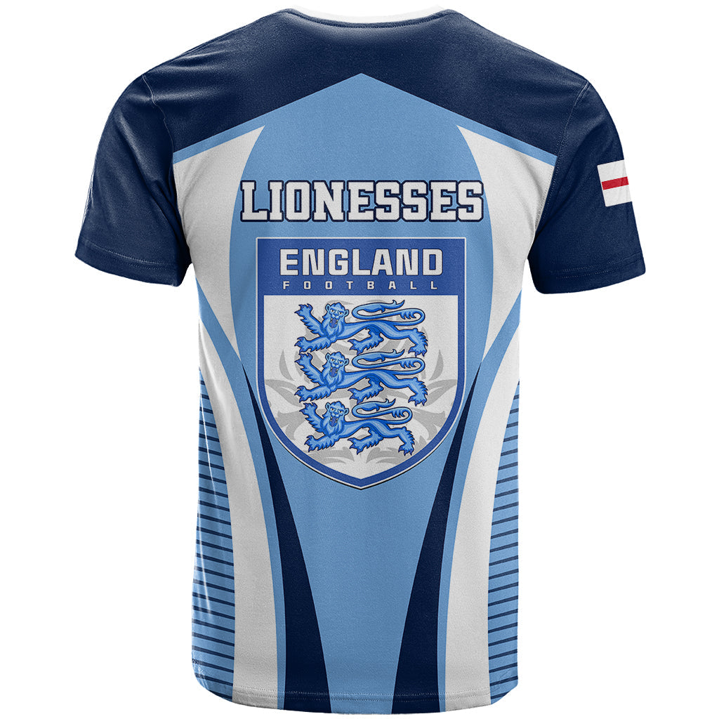 England Football T-Shirt Lionesses Blue Sporty Style Graphic Tee