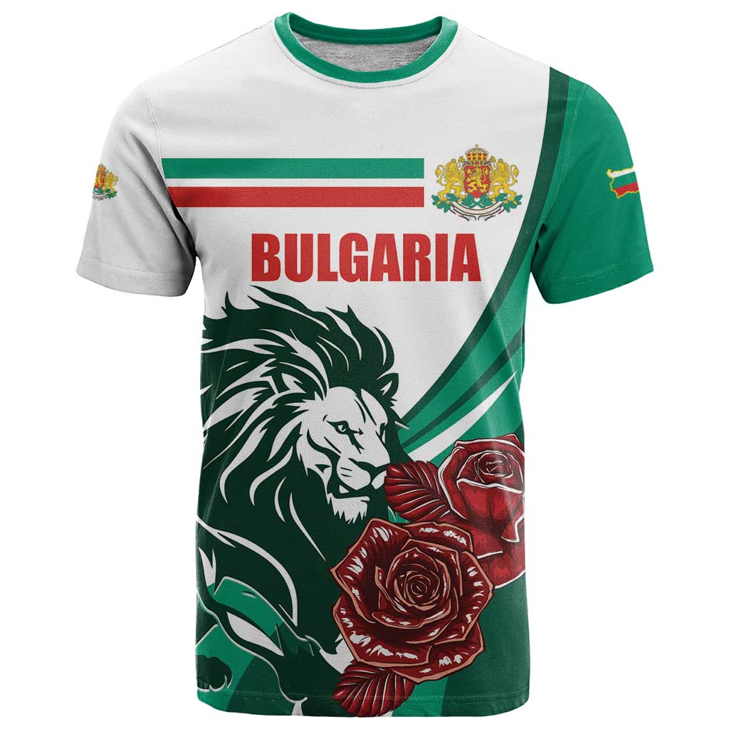 Bulgaria T-Shirt Coat of Arms Lion with Roses Graphic Tee