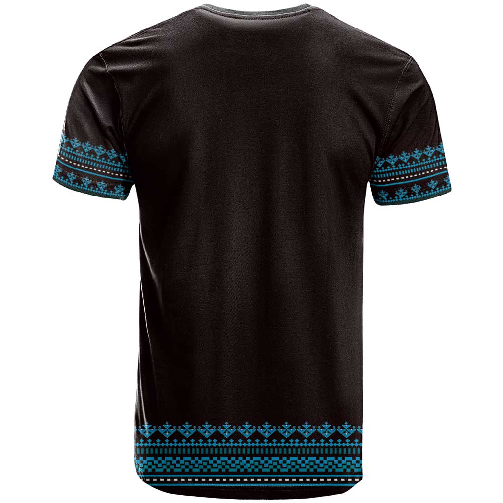 Bulgaria Traditional Pattern Blue T-Shirt Balkan Culture Graphic Tee