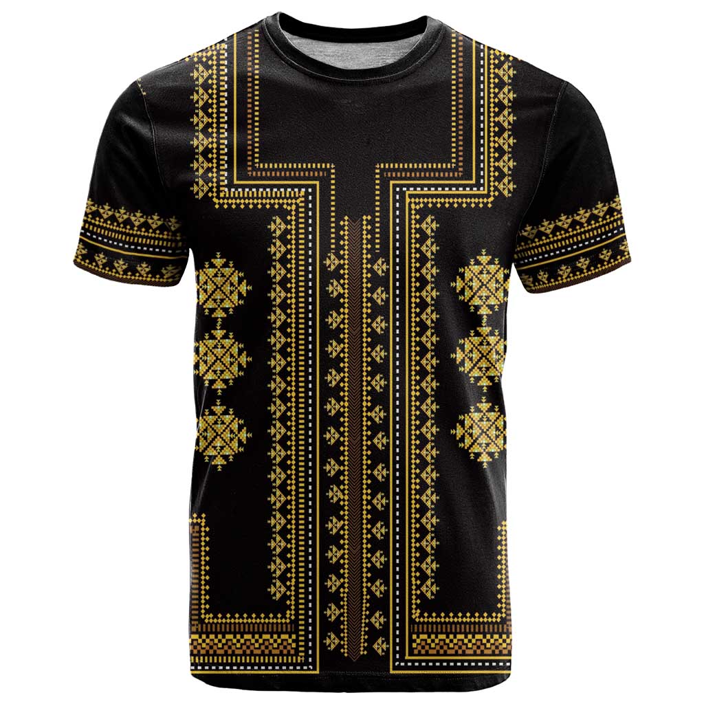 Bulgaria Traditional Pattern Gold T-Shirt Balkan Culture Graphic Tee