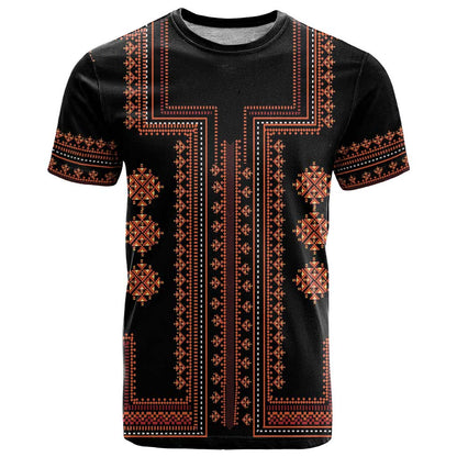 Bulgaria Traditional Pattern Red T-Shirt Balkan Culture Graphic Tee