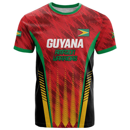 Custom Amazon Warriors Guyana Cricket T-Shirt Ready For Glory Red Version Graphic Tee