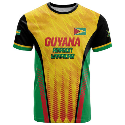 Custom Amazon Warriors Guyana Cricket T-Shirt Ready For Glory Yellow Version Graphic Tee