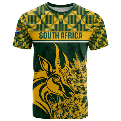 South Africa Rugby T-Shirt Go Springboks African Pattern Graphic Tee