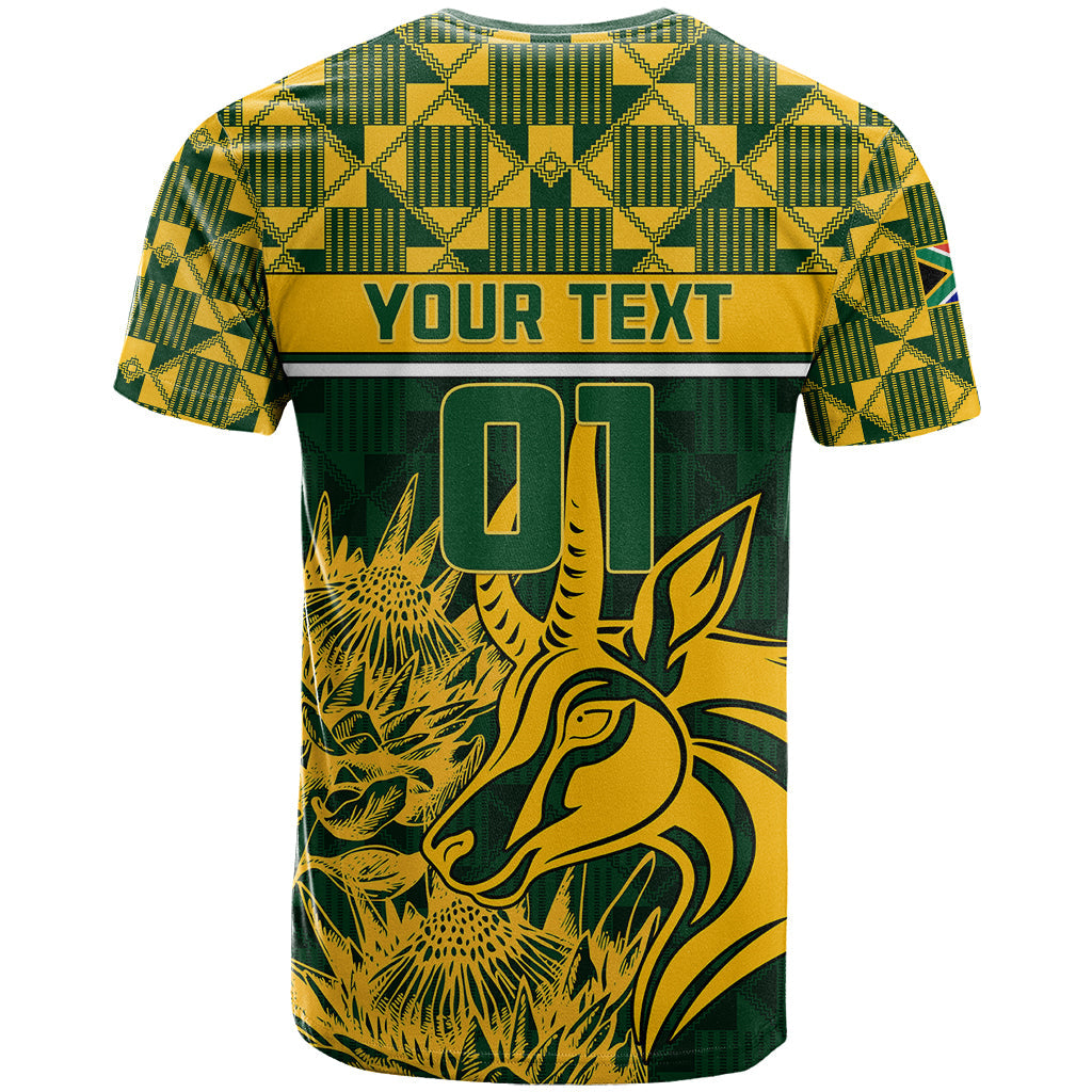 Custom South Africa Rugby T-Shirt Go Springboks African Pattern Graphic Tee