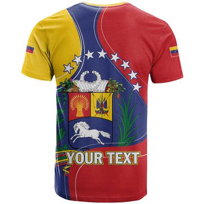 Personalized Venezuela T-Shirt Coat Of Arms Curve Style Graphic Tee
