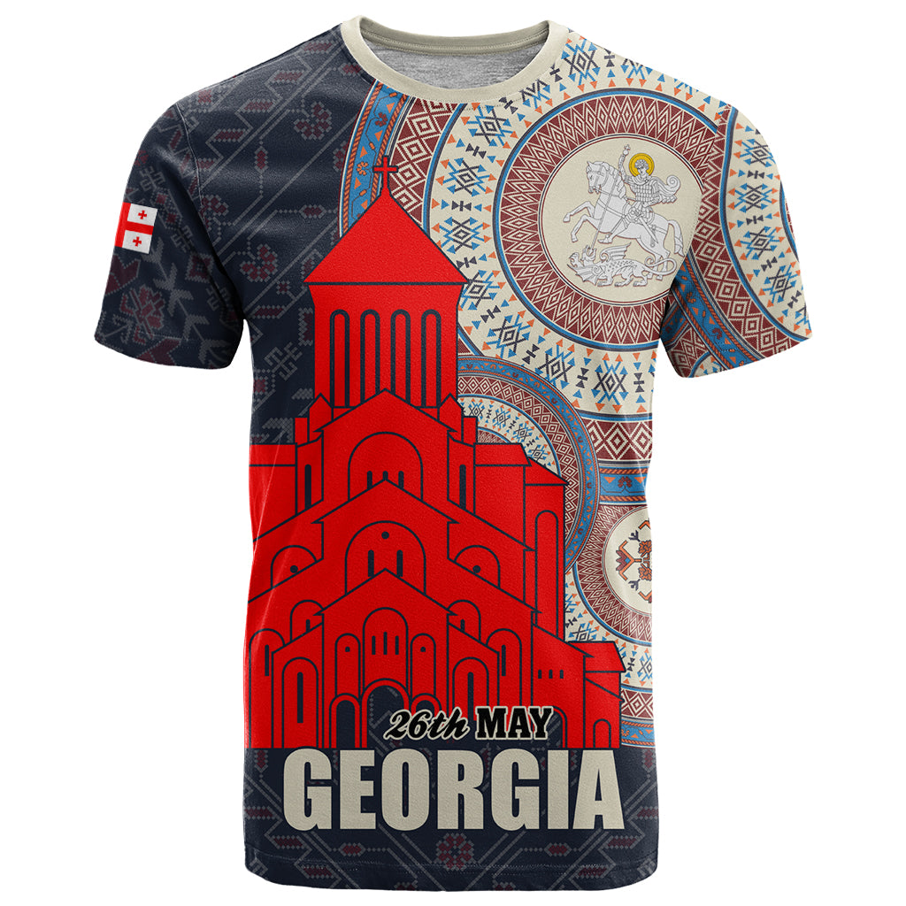 Georgia Independence Day T-Shirt Holy Trinity Cathedral of Tbilisi Graphic Tee