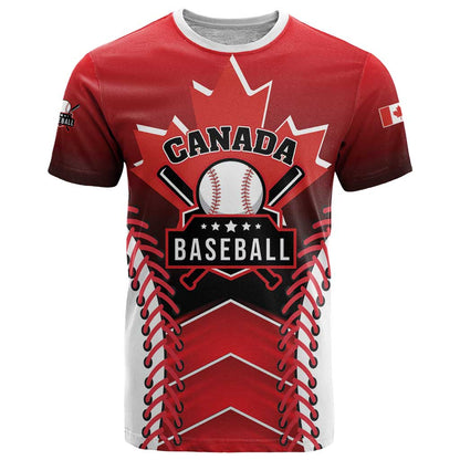 Custom Canada Baseball T-Shirt Go Champion The Maple Leaf Graphic Tee