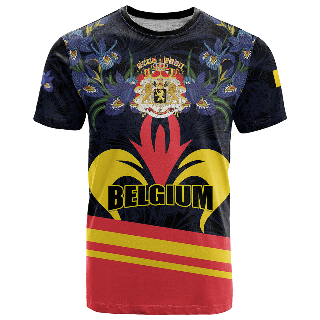 Personalized Belgium Iris Day T-Shirt Royaume de Belgique Coat Of Arms Graphic Tee