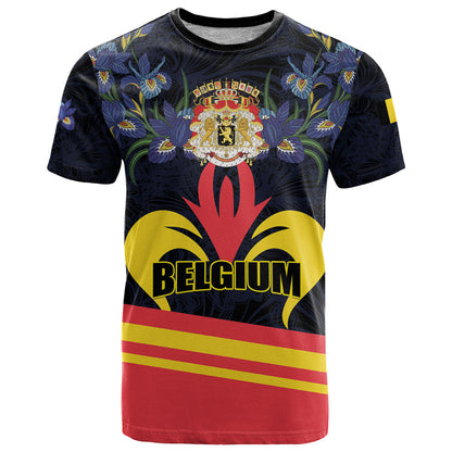 Personalized Belgium Iris Day T-Shirt Royaume de Belgique Coat Of Arms Graphic Tee