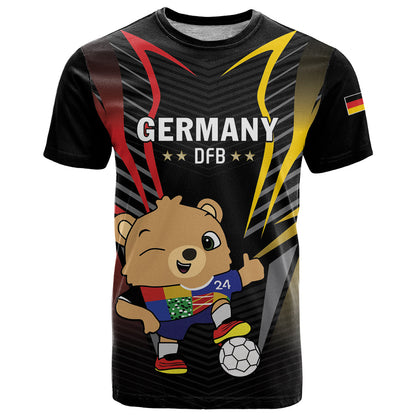 Personalized Germany 2024 Football T-Shirt DFB Team Black Version Graphic Tee