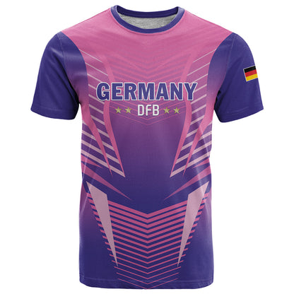 Personalized Germany 2024 Football T-Shirt DFB Team Pink Version Graphic Tee