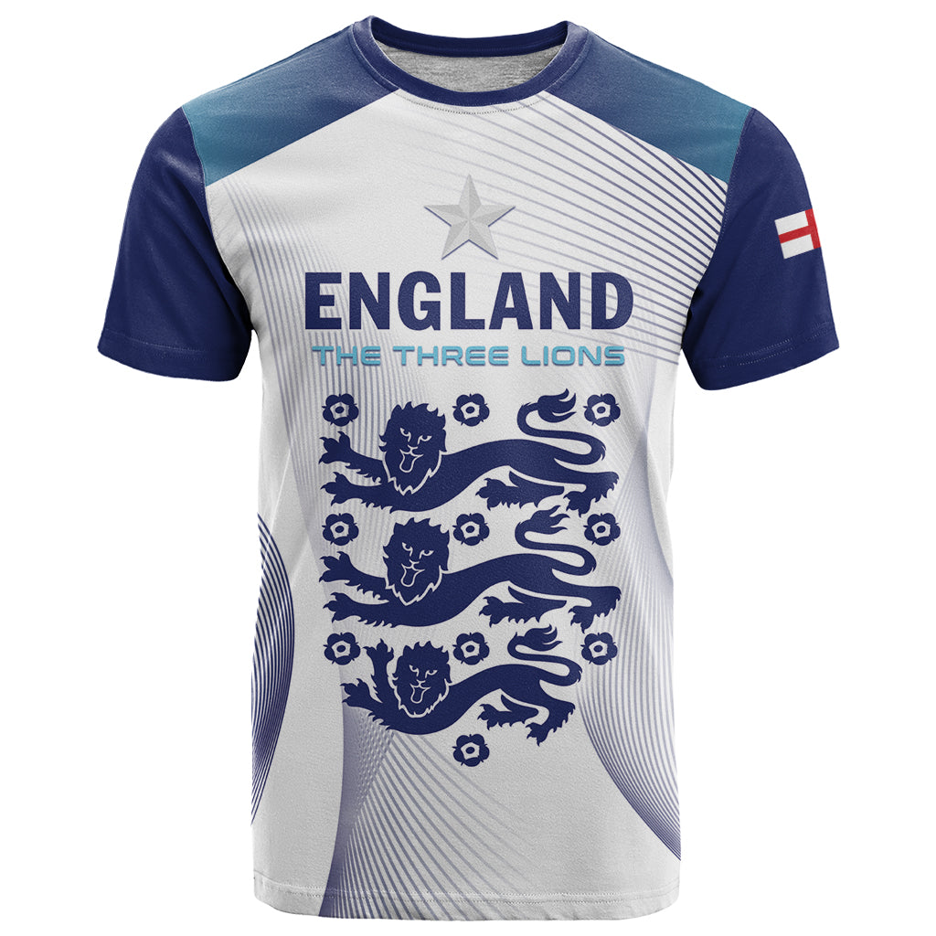 Personalized England 2024 Football T-Shirt Come On The Three Lions Graphic Tee