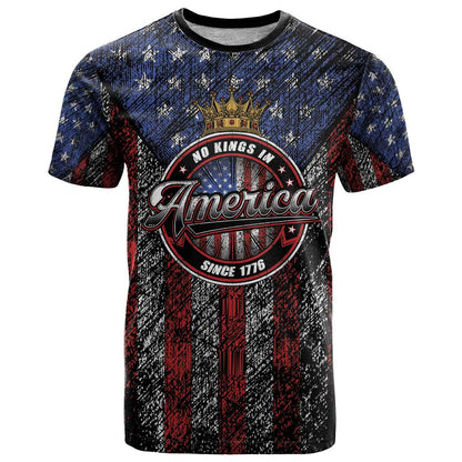 No Kings In America Since 1777 T-Shirt Retro Vibe Graphic Tee