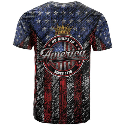 No Kings In America Since 1777 T-Shirt Retro Vibe Graphic Tee