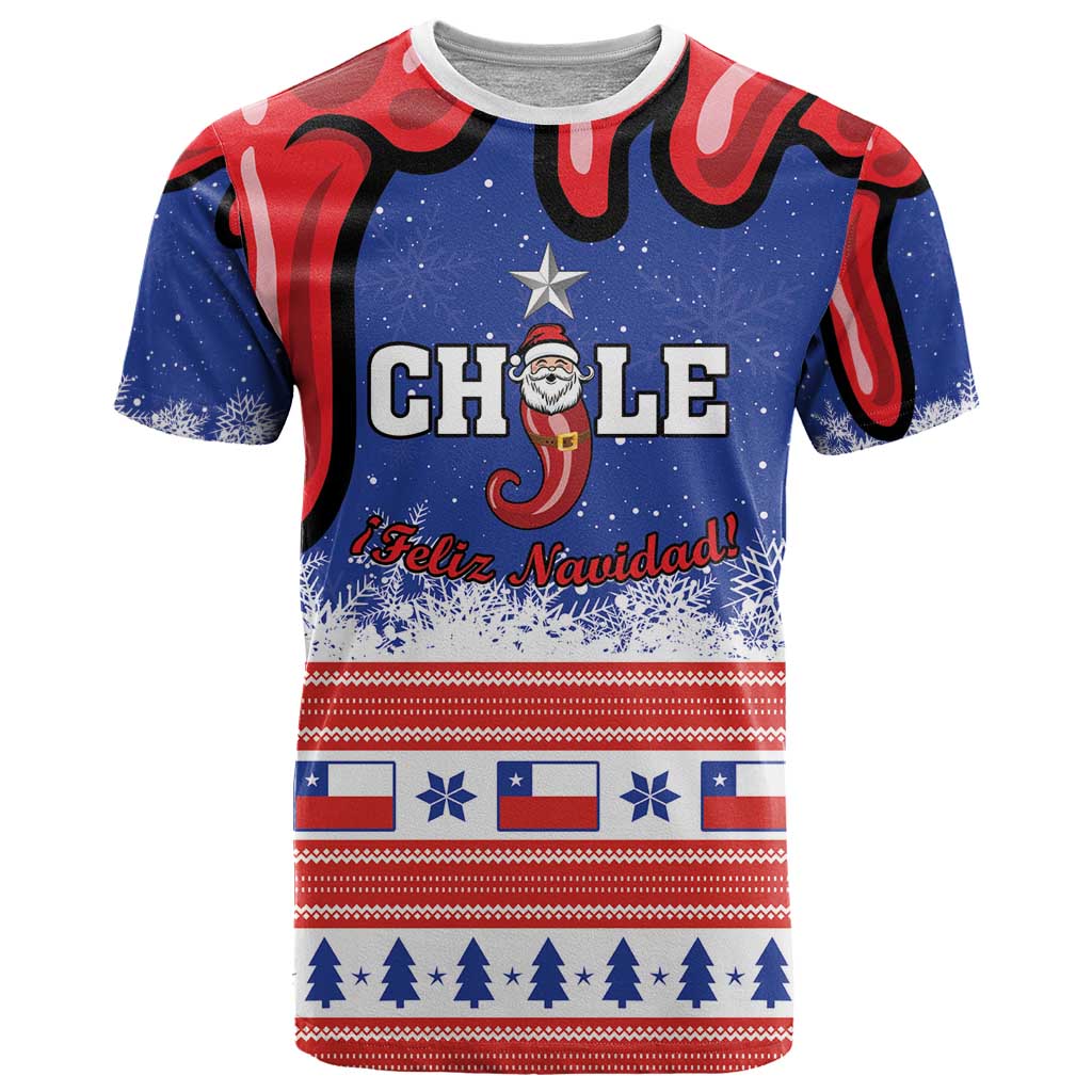 Personalized Feliz Navidad Chile Santa Claus T-Shirt Chilli Christmas Graphic Tee