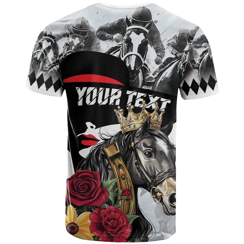 Personalized Horse Racing T-Shirt Derby Lady Triple Flowers Graphic Tee