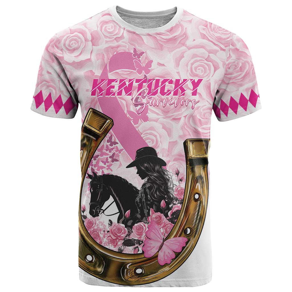 Personalized Kentucky Survivors T-Shirt Horse Derby Lady Pink Roses Graphic Tee